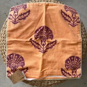 NWT! Indian Hand Block Printed Pillow Cover